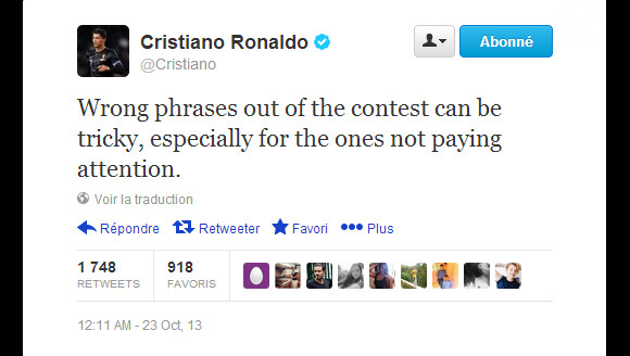 Le compte Twitter de Cristiano Ronaldo