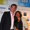 Laura Flessel et Fabien Pelous lors du 10e gala de l'association Un Maillot pour la Vie à l'hôtel de Ville de Paris le 22 octobre 2013