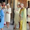La famille et les invités au baptême du prince George de Cambridge le 23 octobre 2013 au palais Saint James, à Londres.
