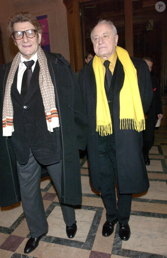 Pierre Bergé et Yves Saint Laurent à Paris le 17 janvier 2003