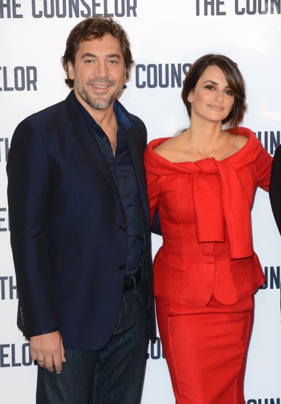 Javier Bardem et Penélope Cruz lors du photocall du film Cartel à Londres le 5 octobre 2013