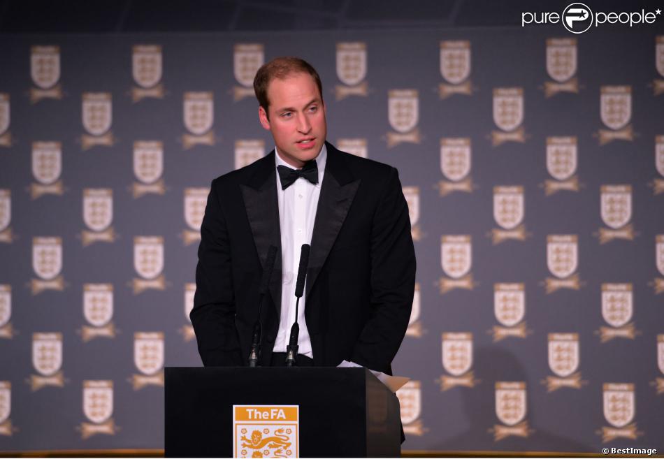 Le prince William fait un discours au diner de gala du 150eme anniversaire de &quot;The Football Association&quot;, dont il est le president, a Londres. Le 26 octobre 2013 26th October, 2013.