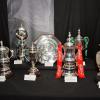Les trophées des différentes associations de Football exposés lors du diner de gala du 150eme anniversaire de "The Football Association",  auquel le prince William a assisté et dont il est le president, a Londres. Le 26 octobre 2013.