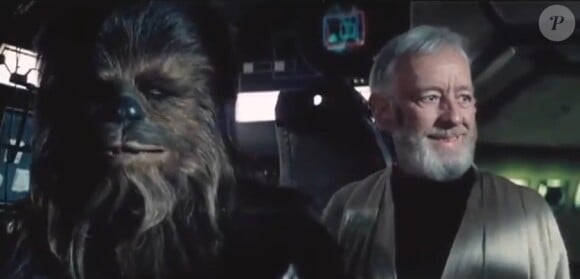Chewbacca et Alec Guinness dans Star Wars - Episode IV.