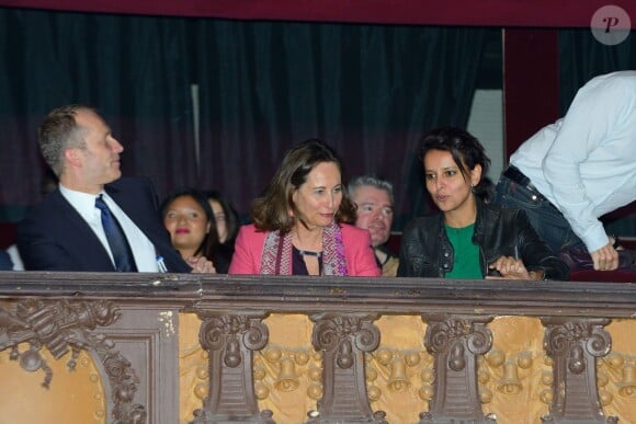 Guillaume Garot, Ségolène Royal et Najat Vallaud-Belkacem au concert de Joyce Jonathan, au Trianon, à Paris, le 29 octobre 2013.