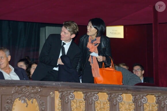 Fleur Pellerin et son mari Laurent Olléon au concert de Joyce Jonathan, au Trianon à Paris, le 29 octobre 2013.