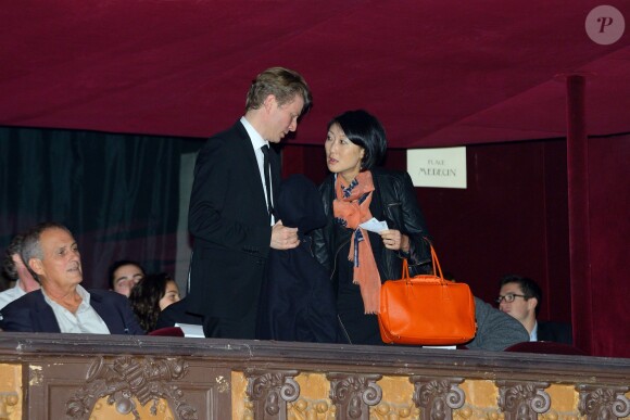 Fleur Pellerin et son mari Laurent Olléon au concert de Joyce Jonathan, au Trianon à Paris, le 29 octobre 2013.