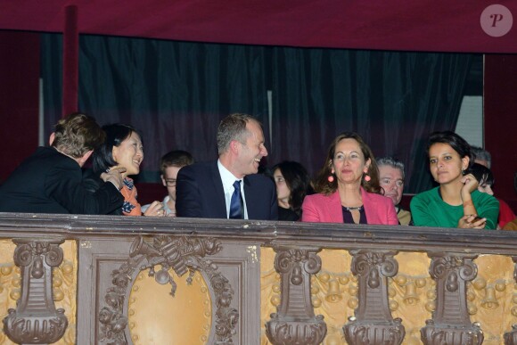 Guillaume Garot, Fleur Pellerin, Ségolène Royal et Najat Vallaud-Belkacem au concert de Joyce Jonathan, au Trianon, à Paris, le 29 octobre 2013.