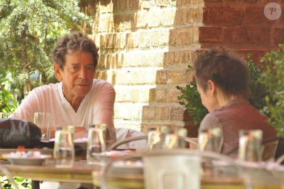 Lou Reed lors d'un déjeuner avec son épouse Laurie Anderson à New York le 17 juin 2013