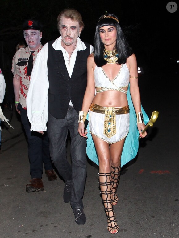 Johnny Hallyday et sa femme Laeticia le 26 octobre 2013 à la soirée Halloween de Kate Hudson