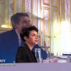 Farida Khelfa sur le plateau du Grand Journal de Canal +, le 4 novembre 2013. Elle est venue parler de son documentaire intitulé "Campagne Intime" qui dévoile la vie privée de Carle et Nicolas Sarkozy.