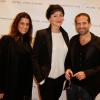 Julie Ferrier avec Eddy et Roxane Rizal à l'inauguration du magasin "Hotel Particulier" à Paris, le 6 novembre 2013.