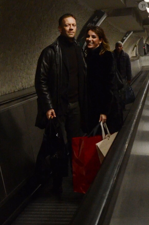 Rocco Siffredi fait du shopping avec sa compagne Rosa à Rome en Italie le 6 Fevrier 2013.