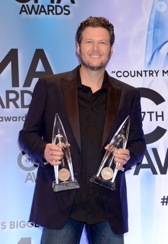 Blake Shelton récompensé lors des 47e CMA Awards à Nashville, le 6 novembre 2013.