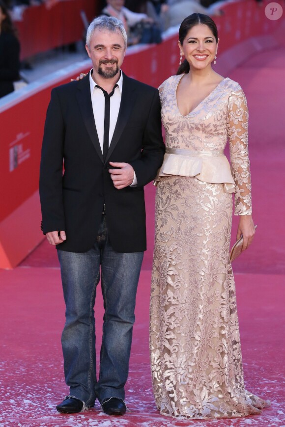 Le réalisateur Michael Rowe et l'actrice Tania Arredondo lors de l'avant-première du film Manto Acuifero, dans le cadre du Festival du film de Rome le 9 novembre 2013