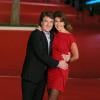 Francois Cluzet accompagné de sa femme Narjiss, lors de la présentation du film En solitaire, dans le cadre du Festival du film de Rome le 9 novembre 2013