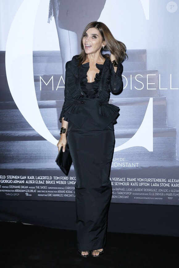 Carine Roitfeld lors de l'avant-première parisienne du documentaire Mademoiselle C. Paris, le 1er octobre 2013.
