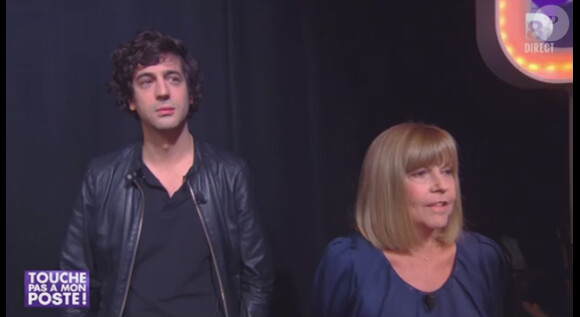 Max Boublil et Chantal Goya sur le plateau de "Touche pas à mon poste". Mercredi 13 novembre 2013.
