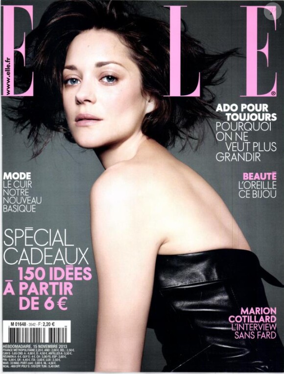 Marion Cotillard en couverture du magazine ELLE, en kiosques le 15 novembre 2013.