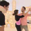 L'actrice Laetitia Milot, s'entraîne sur une valse avec Christian Millette sous le regard de son coach Christophe Licata dans "Danse avec les stars 4".