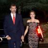Le prince Felipe d'Espagne et sa femme Letizia ont assisté au dîner du Forum États-Unis/Espagne, au sein du Montecito Country Club, à Los Angeles, le 15 novembre 2013.