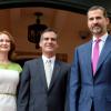 Le prince Felipe d'Espagne et sa femme Letizia ont pris le petit-déjeuner avec le maire de Los Angeles, Eric Garcetti, le 15 novembre 2013.