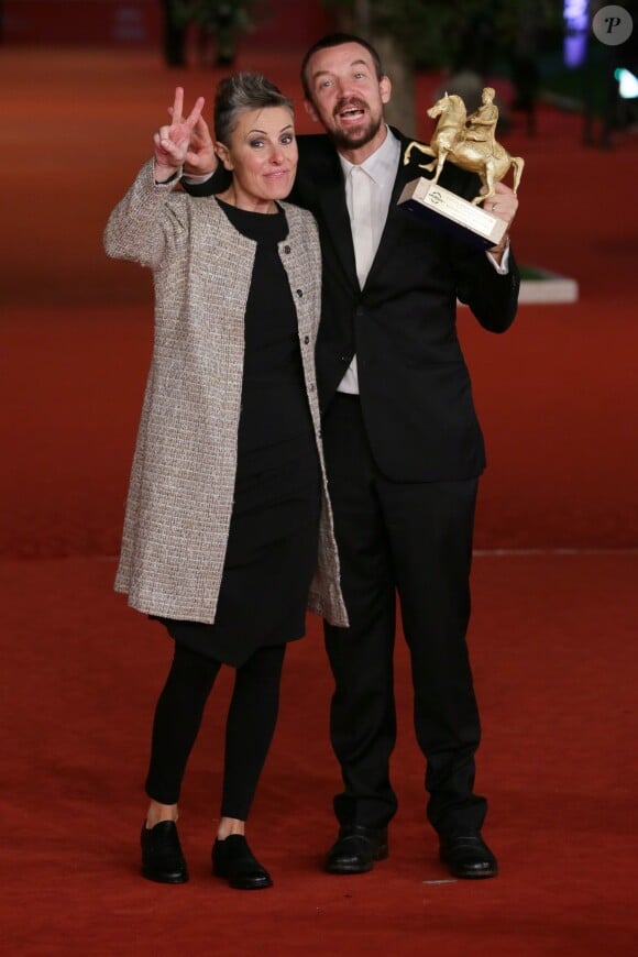 Le réalisateur Alberto Fasulo et sa femme Nadia Trevisan lors de la clôture du Festival international du film de Rome le 16 novembre 2013