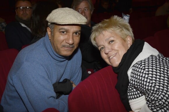 Pascal Légitimus et Mimie Mathy lors de la représentation exceptionnelle de la pièce "Cher Trésor" au théâtre des Nouveautés à Paris à l'occasion de la création du Festival de l'Ile Maurice, le 18 novembre 2013