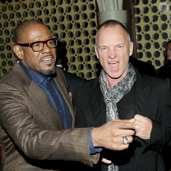 Forest Whitaker et Sting à l'after-party de Black Nativity au Red Rooster Harlem, New York, le 18 novembre 2013.