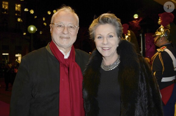 Françoise Laborde et son mari Jean-Claude Paris lors du 21e Gala de l'Espoir au Théâtre des Champs-Elysées à Paris, le 19 novembre 2013.