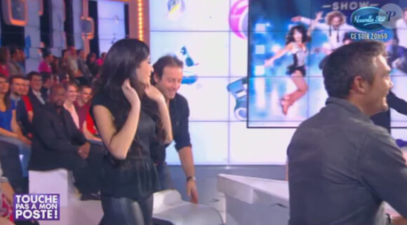 Richard Virenque, Philippe Candeloro et Kenza Farrah dans l'émission "Touche pas à mon poste" du jeudi 21 novembre 2013.