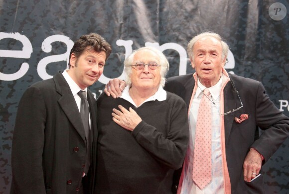 Laurent Gerra, Georges Lautner et Venantino Venantini à Beaune le 2 avril 2009.