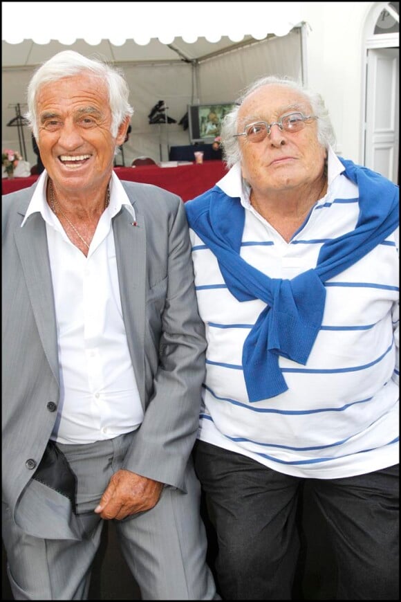 Georges Lautner et Jean-Paul Belmondo en 2010 pour l'inauguration du musée du père de Jean-Paul, le grand sculpteur Paul Belmondo