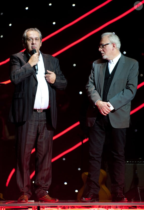 Romane et Jean-Jacques Milteau lors de la cérémonie des Grands Prix Sacem 2013, le 25 novembre 2013 à l'Olympia de Paris.