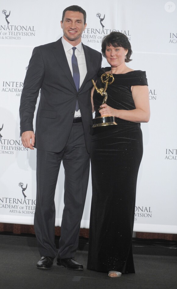 Wladimir Klitschko et Anke Schaeferkordt lors des International Emmy Awards à New York, le 25 novembre 2013.