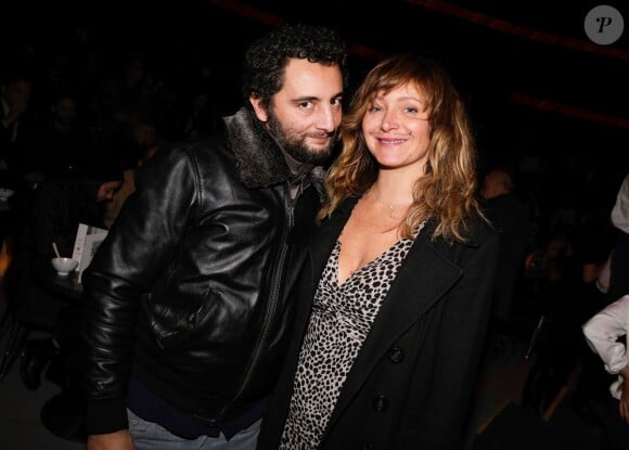Julie Ferrier et Nader Boussandel à la remise des Prix Fooding 2014 au Cirque d'Hiver à Paris, le 25 novembre 213.