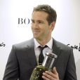 Ryan Reynolds célèbre les 15 ans du parfum Boss Bottled d'Hugo Boss au centre commercial El Corte Inglés. Madrid, le 26 novembre 2013.