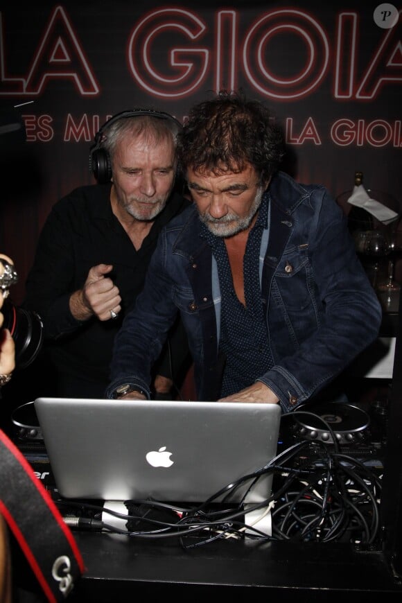 Exclusif - Geoffroy Thiebaut et Olivier Marchal au restaurant La Gioia, rue de Rivoli à Paris, le 27 Novembre 2013.