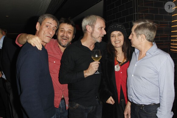 Exclusif - Francois Levantal, Guy Lecluyse, Geoffroy Thiebaut, Fanny Bastien et Gérald Laroche au restaurant La Gioia, rue de Rivoli à Paris, le 27 Novembre 2013.