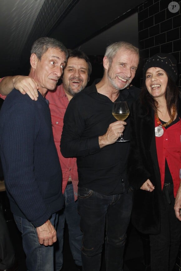 Exclusif - Francois Levantal, Guy Lecluyse, Geoffroy Thiebaut, Fanny Bastien au restaurant La Gioia, rue de Rivoli à Paris, le 27 Novembre 2013.