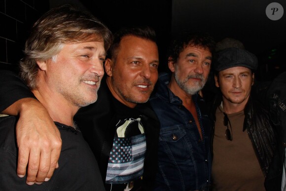 Exclusif - Jean Roch, Olivier Marchal et Benoît Magimel au restaurant La Gioia, rue de Rivoli à Paris, le 27 Novembre 2013.