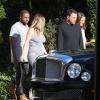 Kanye West, Kim Kardashian et des amis à Miami le 28 novembre 2013. Yeezus y poursuit sa tournée avec un concert à l'American Airlines Arena, ce vendredi 29 novembre.