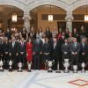 La reine Sofia, le prince Felipe et la princesse Letizia, mais aussi l'infante Elena d'Espagne remettaient le 2 décembre 2013 les Prix Nationaux du Sport, au palais du Pardo, à Madrid.