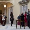 Letizia et Felipe d'Espagne, avec la reine Sofia et l'infante Elena, remettaient le 2 décembre 2013 les Prix Nationaux du Sport, au palais du Pardo, à Madrid.