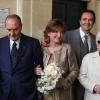 Jacques et Bernadette Chirac, Line Renaud et Michèle Laroque lors du mariage de Claude Chirac et Frédéric Salat-Baroux, le 11 février 2011