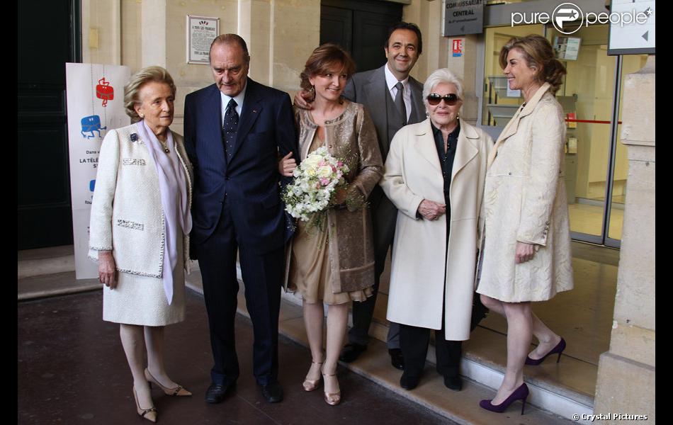 Jacques Et Bernadette Chirac Line Renaud Et Michele Laroque Lors Du Mariage De Claude Chirac Et Frederic Salat Baroux Le 11 Fevrier 2011 Purepeople
