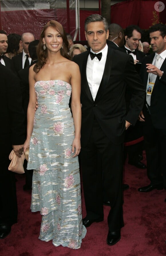Sarah Larson et George Clooney aux Oscars à Los Angeles. Février 2008.