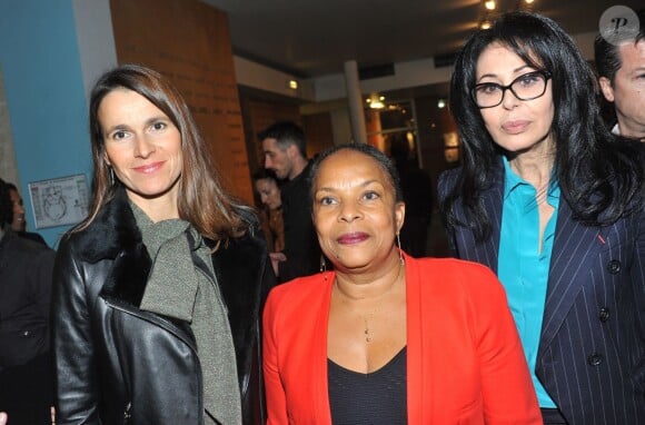 Aurélie Filippetti, Christiane Taubira et Yamina Benguigui - Soirée de soutien du monde la culture à Christiane Taubira au Théâtre du Rond-Point à Paris, le 2 décembre 2013.