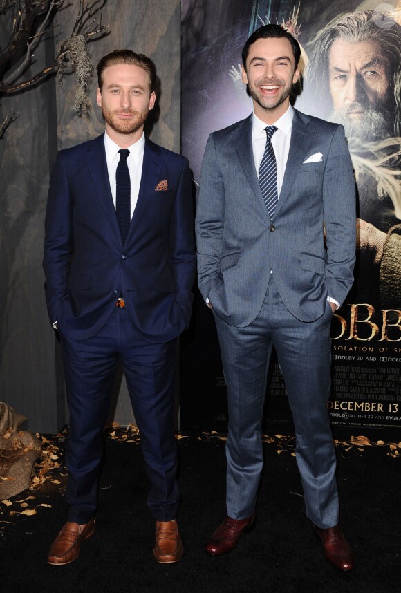 Dean O'Gorman, Aidan Turner lors de l'avant-première du film Le Hobbit : La désolation de Smaug, à Los Angeles le 2 décembre 2013
