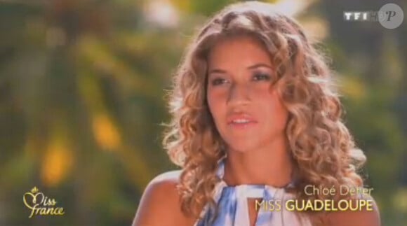 Chloé Deher, Miss Guadeloupe : Portrait lors de l'élection Miss France 2014 sur TF1, en direct de Dijon, le 7 décembre 2013